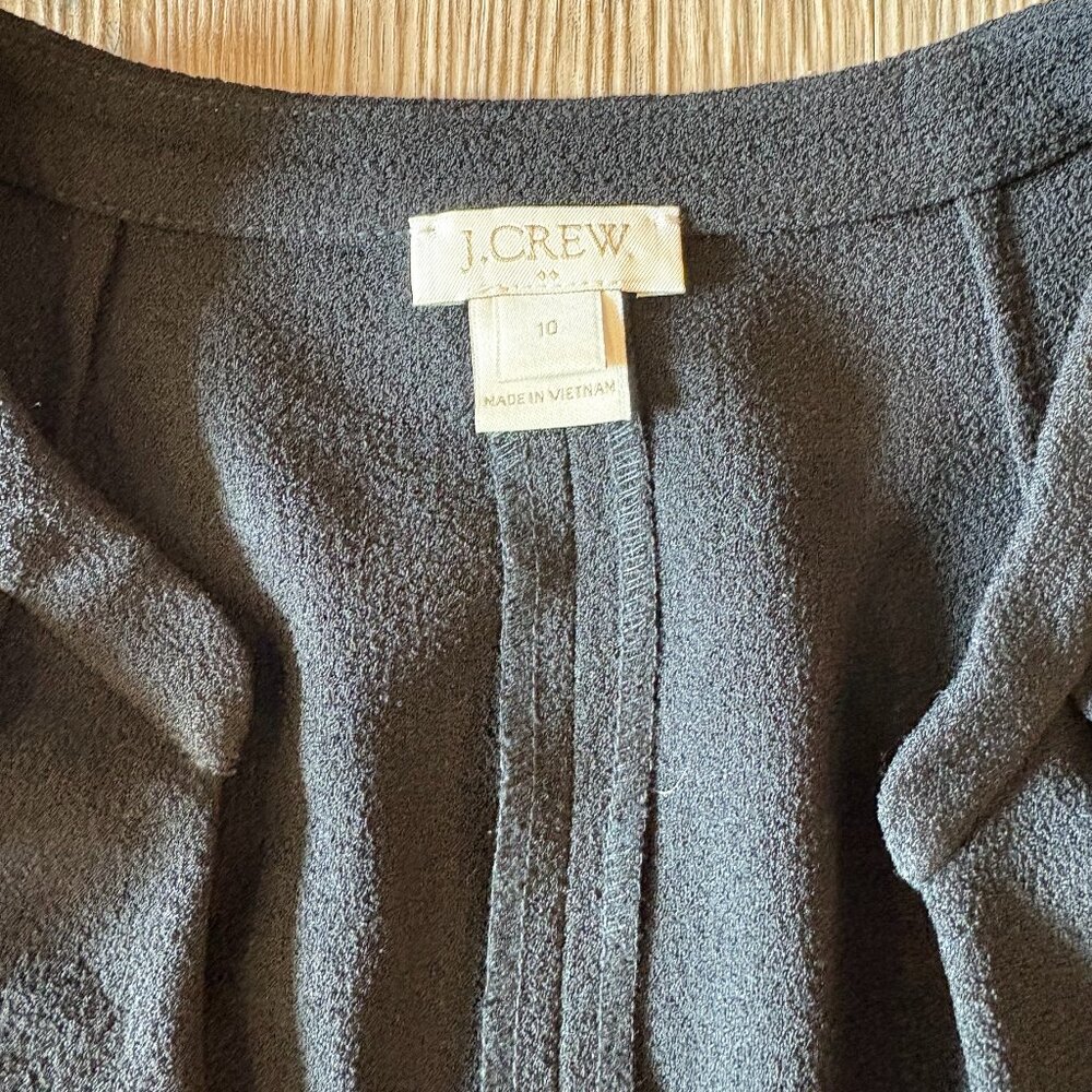 J.CREW Black Sleeveless Ruffle V-Neck Dress - Size 10 - Picture 3 of 7